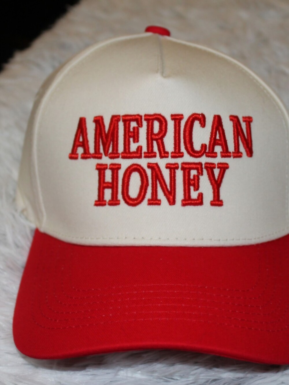 American Honey Trucker Hat | Adjustable Snapback Cap - Cherry Honey - Picture 2 of 3